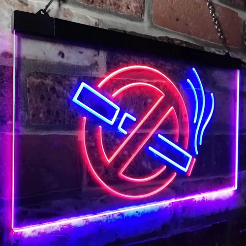Vista 3 de ADVPRO No Smoking Non Smoke Warning Shop Restaurant Dual Color LED Neon Sign Blue & Red 12" x 8.5" st6s32-i3189-br