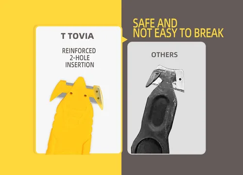 Vista 7 de T TOVIA Cuchillo Cortador de Cajas de Seguridad de Hoja de Acero Inoxidable Empotrada Oculta, Abridor de Paquetes Cortador de Plástico para Caja