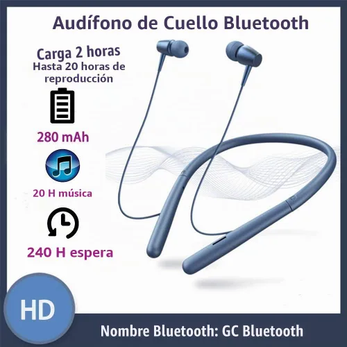 Vista 9 de Auriculares Bluetooth inalámbricos Bluetooth 5.0 con banda para el cuello con 20 horas de reproducción, controladores de 0.394 pulgadas, auriculares