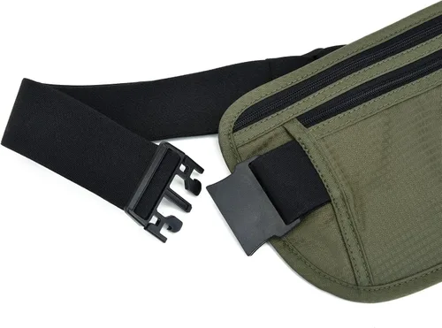 Vista 119 de DAITET Cinturón de dinero, soporte para pasaporte, cartera de viaje oculta segura con bloqueo RFID, riñonera encubierta (negro), Negro, Rfid