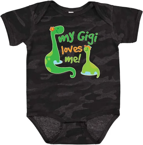 Vista 9 de inktastic My Gigi Loves Me Grandson - Body de dinosaurio para bebé 0020 Blanco