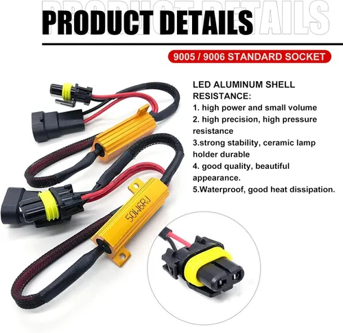Vista 6 de 2 unidades 9005/9006 de bombillas LED para automóvil, carcasa de aleación de ultra alta frecuencia de alta potencia, resistencia de luz antiniebla