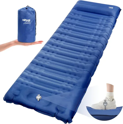 Vista 11 de HiiPeak Colchoneta de dormir para campamento: colchoneta inflable ultraligera con bomba de pie y almohada integradas, colchón de aire compacto