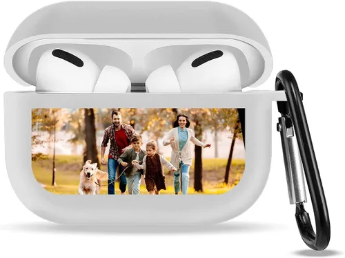 Vista 6 de Funda personalizada compatible con AirPods 3 con llavero, personaliza tu foto, texto, nombre para hombres y mujeres