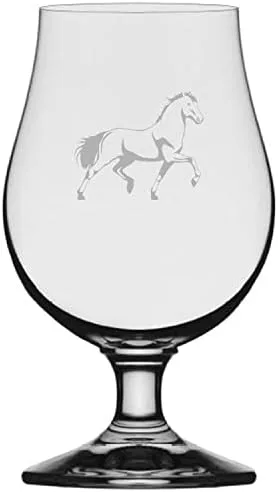 Vista 38 de Abaco Barb Body Horse - Vaso de cerveza Iona grabado (13.25 onzas)