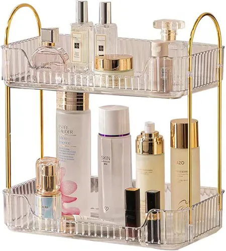 Vista 12 de shuang qing - Organizador de encimera de baño, estante de almacenamiento, estante para cosméticos y cuidado de la piel, organizador de maquillaje