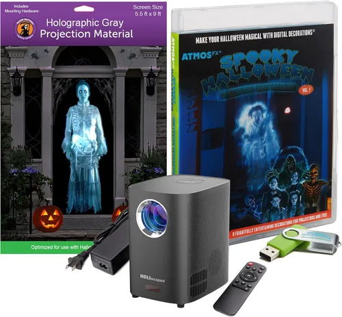 Vista 21 de HoliScapes® Kit de proyector USB - Taller de Santas + proyector + pantalla de proyección de 48 x 72 pulgadas