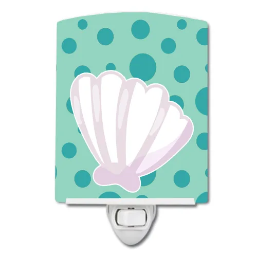 Vista 3 de Caroline's Treasures BB8843CNL - Concha de vieira de playa #2, luz nocturna de cerámica compacta, certificado UL, ideal para dormitorio, baño