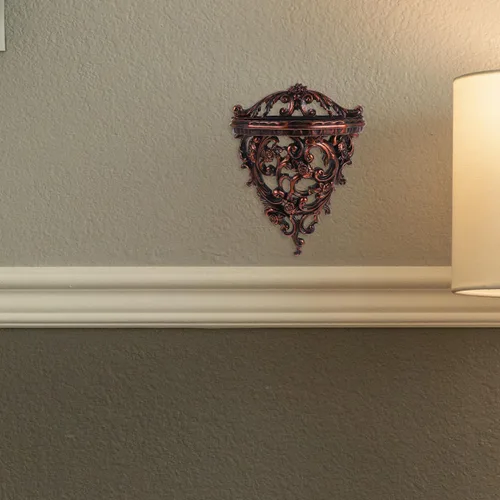 Vista 5 de Holibanna Estante de almacenamiento montado en la pared de estilo europeo de 10.23 x 7.79 x 3.93 pulgadas, organizador decorativo flotante