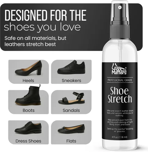 Vista 3 de FOOTMATTERS Shoe Stretch Spray – Professional Shoe Stretcher - Softener for Leather, Suede, Nubuck, Canvas – 4 oz