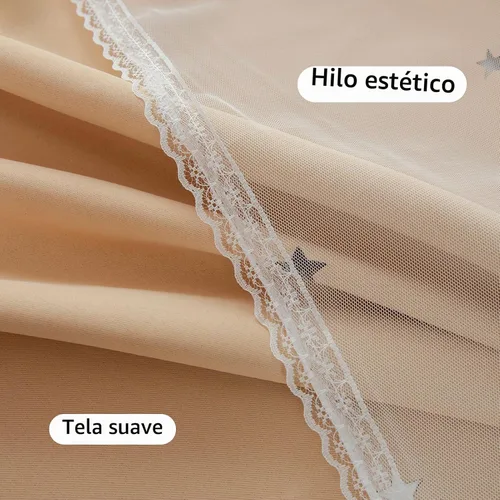 Vista 8 de Anytime - Cortinas para dormitorio de niñas con estrella hueca, cortinas opacas para habitación de niños, cortinas largas para oscurecer