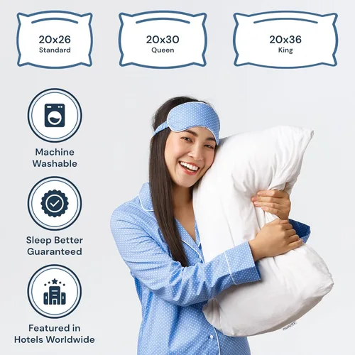 Vista 8 de Almohada firme de plumón de ganso blanco de gama alta estándar