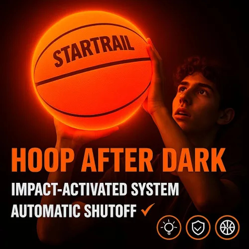 Vista 2 de TOMLEON Light Up Basketball Glow in The Dark Basketball LED Basketball Size 7 Glowing Basketball Ball Lighted Basketball Coolest Things