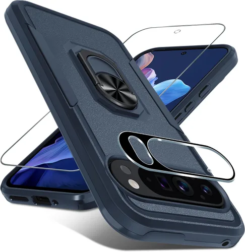 Vista 32 de Janmitta Funda para Google Pixel 8a con Protector de Pantalla + Protector de Lente de Cámara, Resistente a Prueba de Golpes de Servicio Pesado