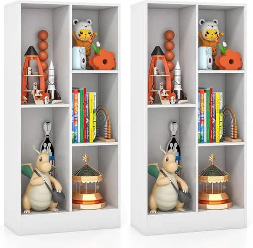 Vista 10 de Costzon 5-Cube Kids Bookshelf, 41” Tall Wooden Toy Storage Organizer for Books Toys, 3-Tier Storage Cabinet, Bookcase for Kids Room, Playroom