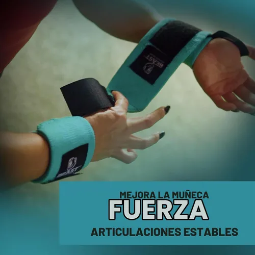 Vista 2 de Soporte de elevación mejorado y estabilidad: muñequeras de gimnasio para levantamiento de pesas de 14 pulgadas, vendas de mano de calidad premium