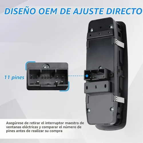 Vista 6 de Interruptor de control de ventana eléctrica Lado del conductor delantero 11 pines Compatible con Dodge Durango 2011-2013, Jeep Grand Cherokee