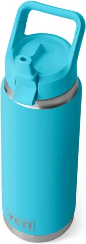 Vista 20 de YETI Rambler Botella de 26 onzas, aislada al vacío, de acero inoxidable, con tapa de popote a juego Rojo rescate