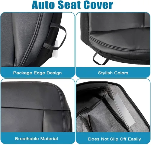 Vista 4 de Priprilod Funda de Reemplazo de Asiento de Cuero Negro para Lado del Conductor Compatible con Ford F150 Lariat 2004 2005 2006 2007 2008