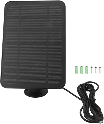 Vista 2 de Cargador solar para exteriores con panel solar de 4 W 5 V con soporte ajustable de 360 grados, impermeable IP65 para cámara de seguridad Blink