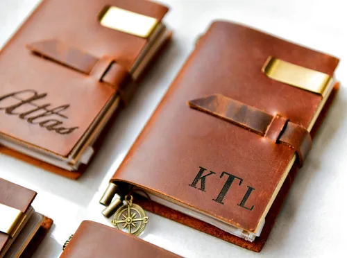 Vista 7 de Personalized Distressed Leather Journal by Left Coast Original