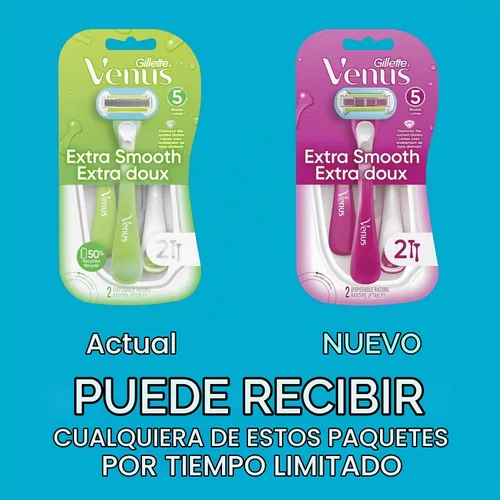 Vista 2 de Gillette Venus Maquinillas de afeitar desechables verdes extra suaves para mujer, 2