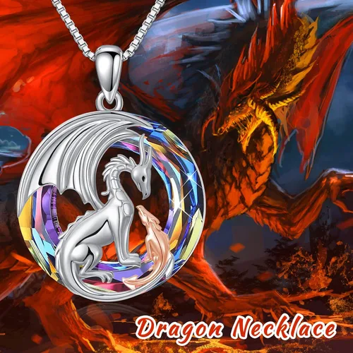 Vista 2 de MEIDERBO Regalos para el día de la madre, plata de ley 925, collares con colgante de animales para madre e hija, niño, mujeres, niñas, mamá