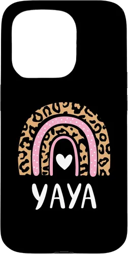 Vista 14 de Yaya Leopard Print Rainbow Cute Mothers Day Funny Yaya Case for iPhone 16