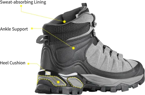 Vista 4 de FREE SOLDIER Botas de senderismo para hombre, ligeras, transpirables, impermeables, para senderismo, senderismo