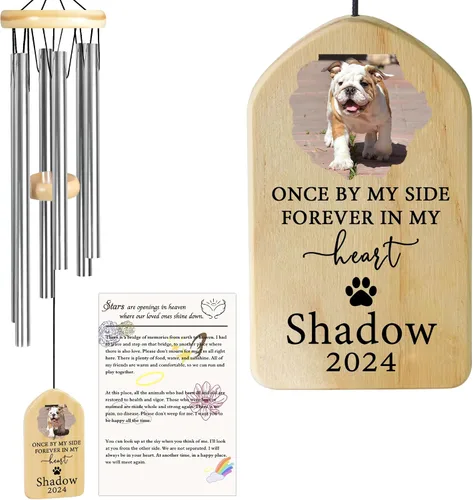 Vista 25 de Jocidea - Campanillas de viento personalizadas para gatos en memoria de gato, regalo por pérdida de gato, regalo de condolencia de mascota, regalo