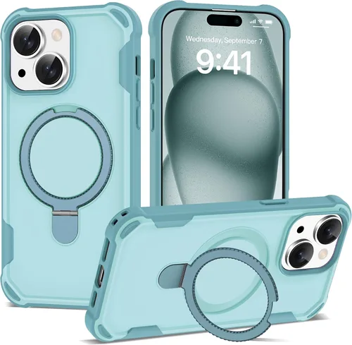 Vista 13 de Funda compatible con iPhone 12 y 12 Pro de 6.1 pulgadas con soporte de anillo magnético [protección militar contra caídas] [compatible con MagSafe]