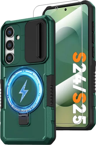 Vista 18 de Funda magnética para Samsung Galaxy Note 20 Ultra con soporte de anillo [con protector de pantalla] [Compatible con carga inalámbrica MagSafe] Funda