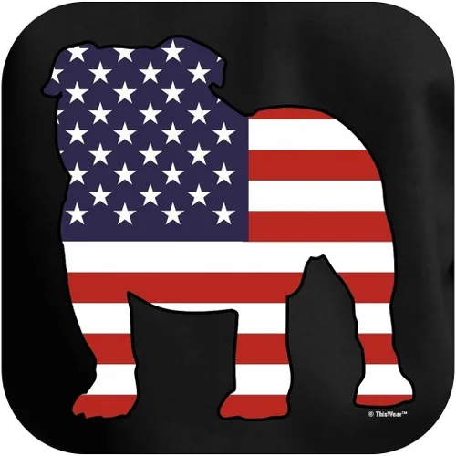 Vista 2 de Sudadera con capucha con diseño de perro patriótico inglés Bulldog bandera americana Premium