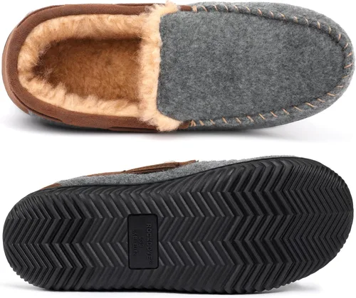 Vista 4 de RockDove Hearthfire - Pantuflas de espuma viscoelástica para hombre