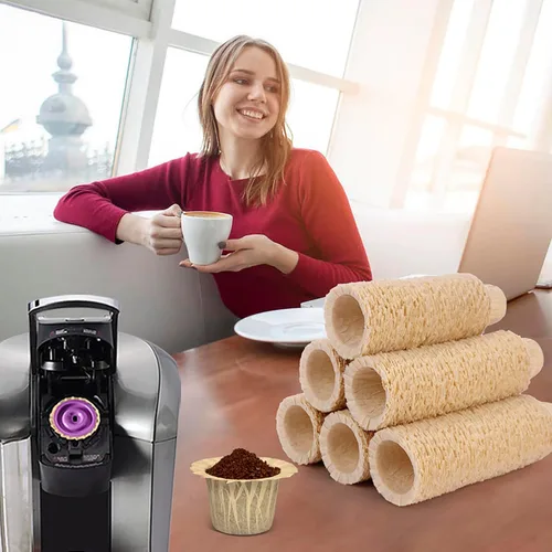 Vista 4 de Haetyly 100 unidades de filtros de papel natural compatibles con Keurig Single Serve 1.0 y 2.0, se ajustan a todas las marcas de cápsulas de café K