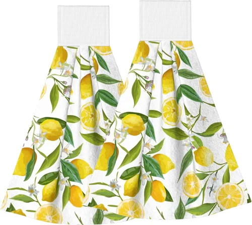 Vista 16 de Juego de 2 toallas de mano colgantes de hortensias azules, acuarela, primavera, pájaro, con lazo para colgar, toallas suaves y absorbentes para baño