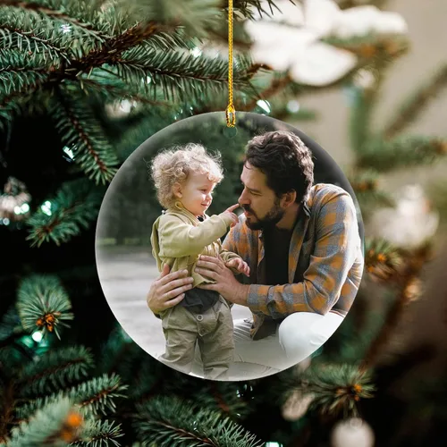 Vista 5 de Adornos de Navidad personalizados, adorno de matrimonio para la primera Navidad 2024, adorno de foto personalizado para mamá, adorno de primera