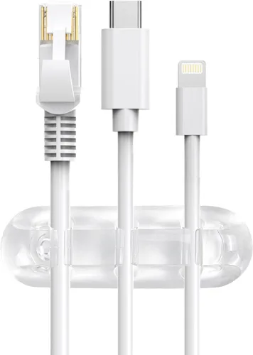 Vista 6 de SOULWIT Clips Sujetadores de Cables, Paquete de 3 Clips Organizadores de Gestión de Cables de Silicona Autoadhesivos para Escritorio Cable de Carga