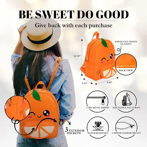 Vista 2 de Remember Like Yesterday - Mochila Kawaii, Naranja