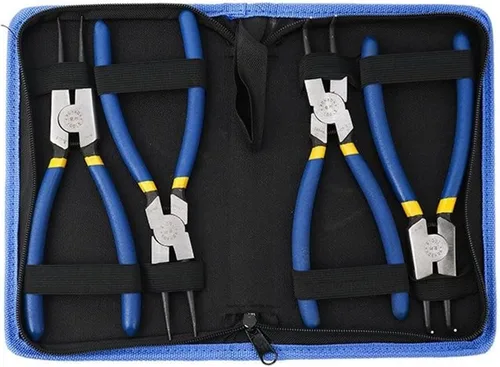 Vista 10 de Juego de 4 alicates Circlip de 7 pulgadas, 9 pulgadas, 13 pulgadas, incluye alicates externos e internos Alicate para Anis con punta doblada y recta