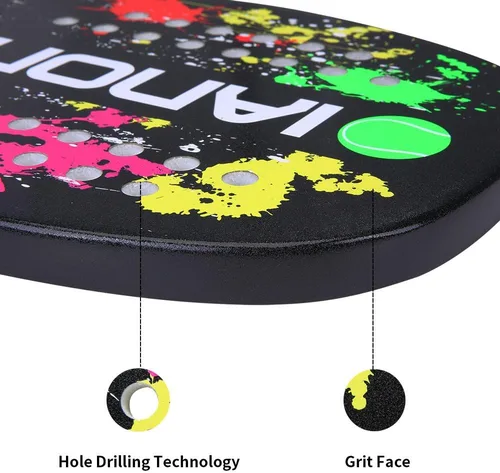 Vista 2 de IANONI Padel Racket Carbon Fiber Surface with EVA Memory Flex Foam Core Padel Tennis Racquets Paddle Tennis Racket