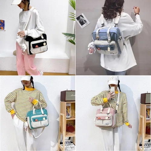 Vista 4 de Lindas Mochilas Para La Escuela, Mochila Japonesa Kawaii Multifuncional Para Laptop, Mochilas Estéticas Para Niñas Adolescentes Y Niños, Mensajero