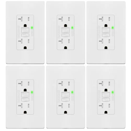 Vista 20 de TG Salida GFCI de 20 amperios, receptáculo eléctrico resistente a Negro