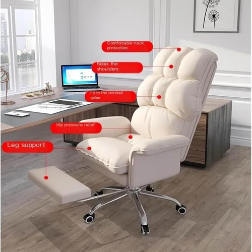 Vista 3 de Swivel Office Chair with Footrest, Executive High Back Reclinable PU Leather Computer Desk Comfortable Lift Gaming Chair for Home and Office