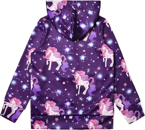 Vista 2 de Sudadera con capucha, cremallera y bolsillos, para niñas, diseño personalizable