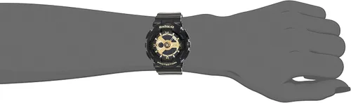 Vista 4 de Casio BA-1101ACR Reloj dorado de cuarzo de mujer con display digital-analógico y correa de resina