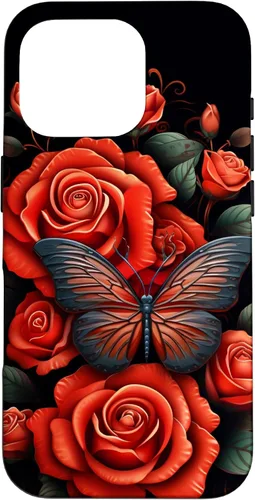 Vista 20 de Cute Butterfly Red Floral Flower Butterfly Rose Case for iPhone 17