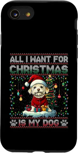 Vista 18 de Maltese Christmas Tree Lights Decorations Dog Lover Xmas Case for iPhone 17