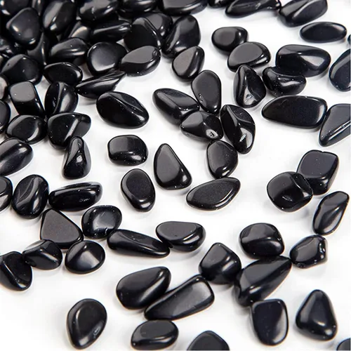 Vista 5 de Guijarros decorativos de cristal de 1 libra (460 g), piedras de obsidiana de forma irregular, pequeñas piedras pulidas trituradas, grava de piezas