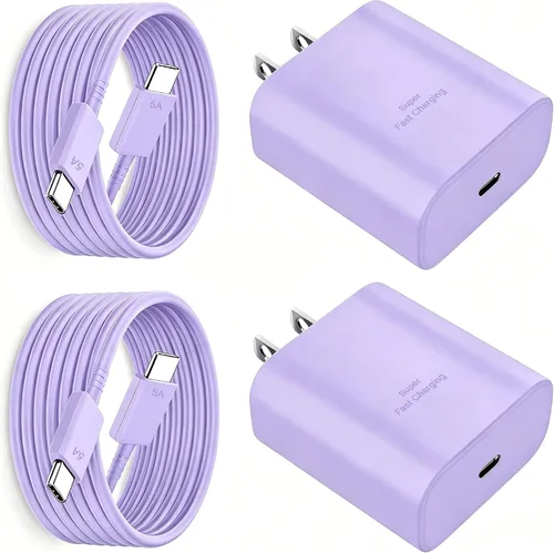 Vista 17 de Cargador USB C súper rápido de 45 W, cargador tipo C, bloque de carga rápida para teléfono Android con cable de carga tipo C de 3 pies para Samsung